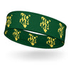 Kenya Headband - Yellow Map on Forest Green Fabric