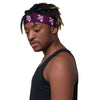 Kenya Headband - White Map on Tyrian Purple Fabric