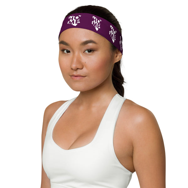 Kenya Headband - White Map on Tyrian Purple Fabric