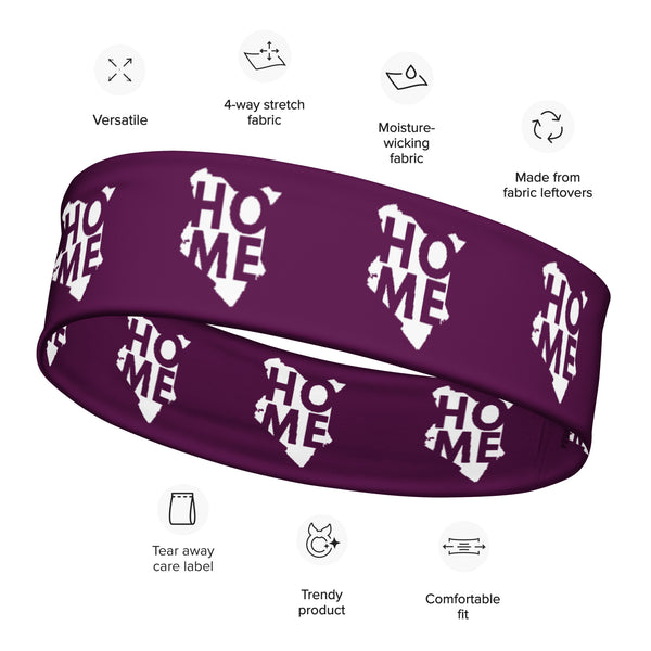 Kenya Headband - White Map on Tyrian Purple Fabric