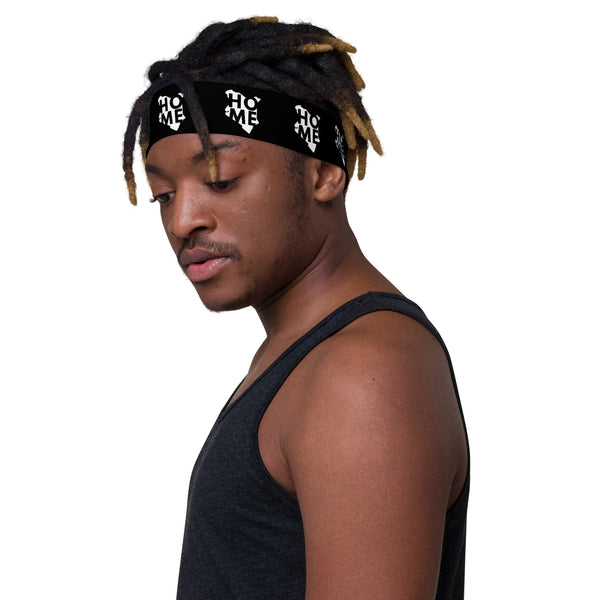 Kenya Head band - White Map on Black Fabric