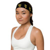 Kenya Head band - Yellow Map on Black Fabric