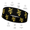 Kenya Head band - Yellow Map on Black Fabric