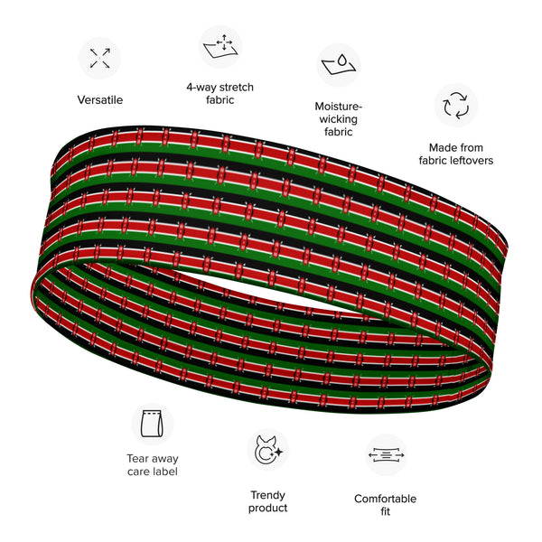 Kenya Headband - Multipattern Kenyan Flag Headband