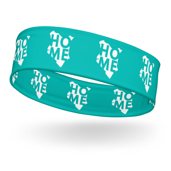 Kenyan Headband - White Map on Iris Blue Fabric