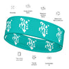 Kenyan Headband - White Map on Iris Blue Fabric