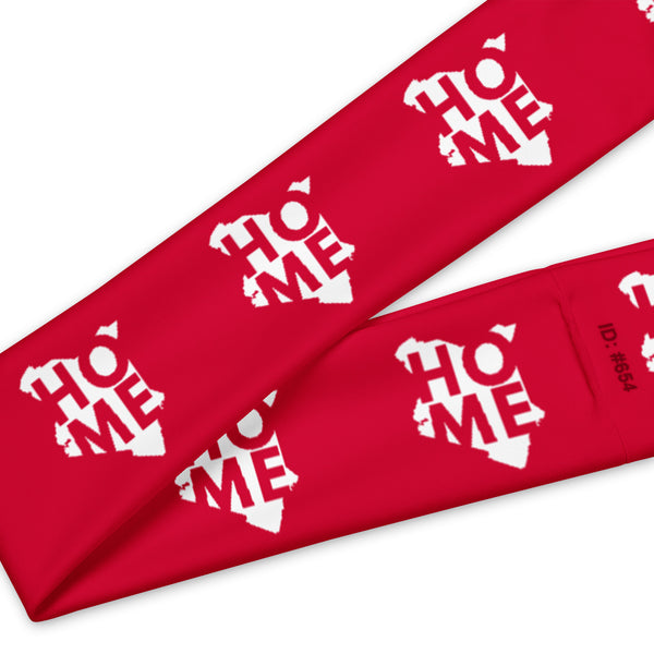 Kenya Headband - White Map on Crimson Fabric