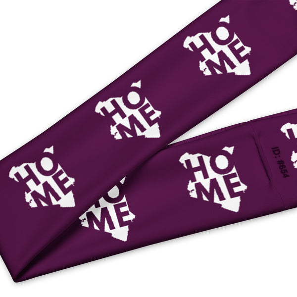 Kenya Headband - White Map on Tyrian Purple Fabric