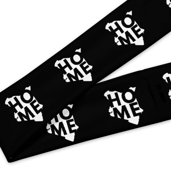 Kenya Head band - White Map on Black Fabric