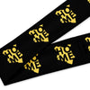 Kenya Head band - Yellow Map on Black Fabric