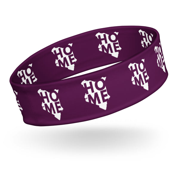 Kenya Headband - White Map on Tyrian Purple Fabric