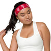 Kenya Headband - White Map on Crimson Fabric
