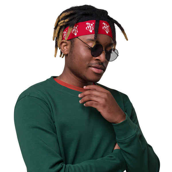 Kenya Headband - White Map on Crimson Fabric