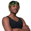 Kenya Headband - Yellow Map on Forest Green Fabric