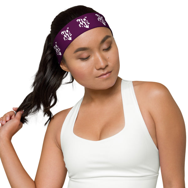 Kenya Headband - White Map on Tyrian Purple Fabric