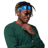 Kenya Headband - White Map on Navy Blue Fabric