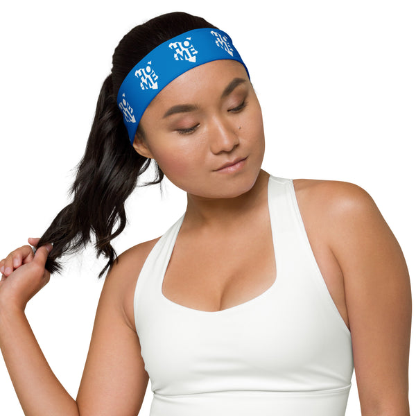 Kenya Headband - White Map on Navy Blue Fabric