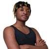 Kenya Head band - Yellow Map on Black Fabric