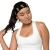 Kenya Head band - Yellow Map on Black Fabric