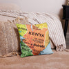Kenyan Map Premium Throw Pillow