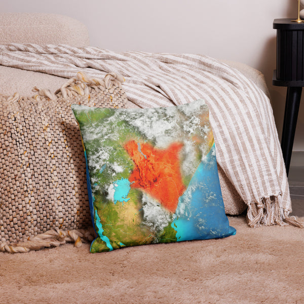 Kenya Throw Pillow - Aerial View of Kenya