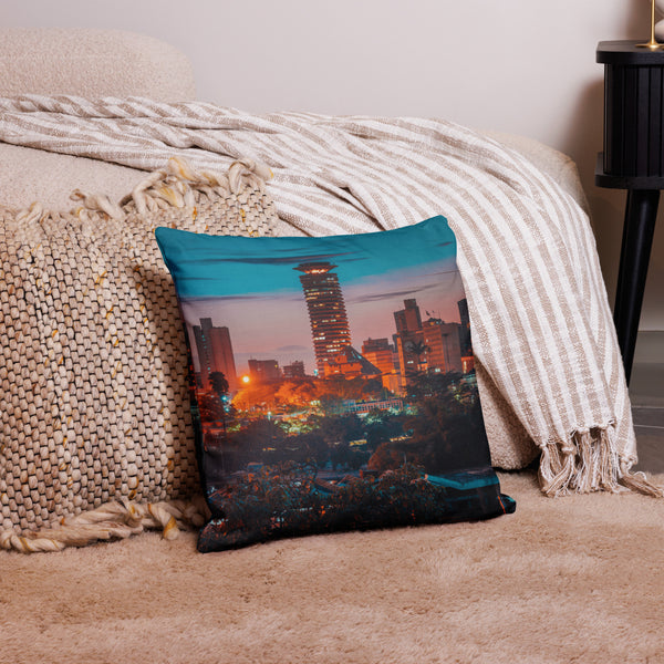 Kenya Premium Throw Pillow - Nairobi City, KICC