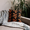 Kenya Premium Throw Pillow - Home, Kenya Orange Map on Black