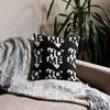 Kenya Premium Throw Pillow - Home, Kenya White Map on Black