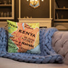 Kenyan Map Premium Throw Pillow