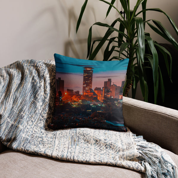 Kenya Premium Throw Pillow - Nairobi City, KICC