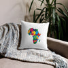 Africa Premium Throw Pillow - Africa Countries Map on Plain Black