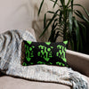 Kenya Premium Throw Pillow - Home, Kenya Grass Green Map on Black
