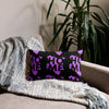 Kenya Premium Throw Pillow - Home, Kenya Magenta Map on Black