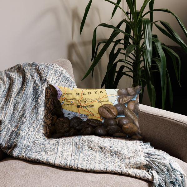 Kenya Coffee Premium Throw Pillow