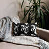Kenya Premium Throw Pillow - Home, Kenya White Map on black Starry print