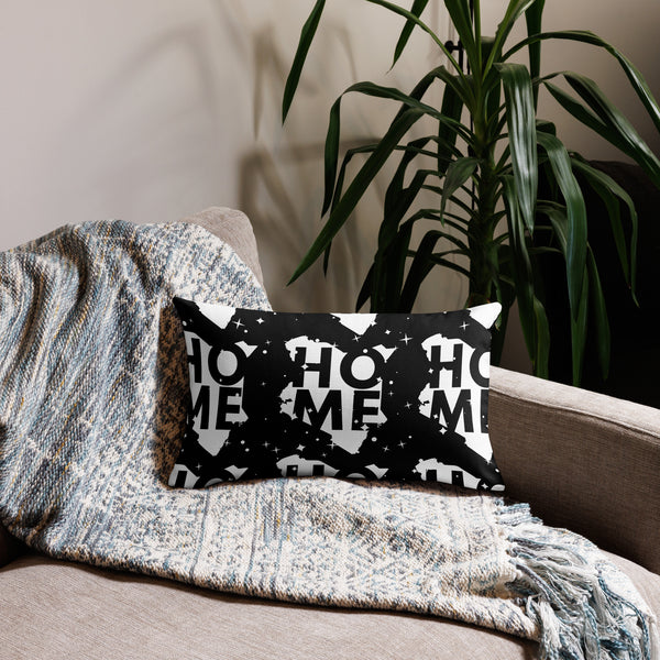 Kenya Premium Throw Pillow - Home, Kenya White Map on black Starry print
