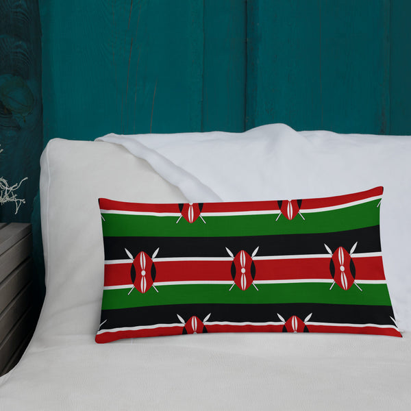 Kenya Premium Throw Pillow - Kenyan Flag Pattern
