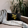 Kenya Premium Throw Pillow - Home, Kenya Yellow Map on Black