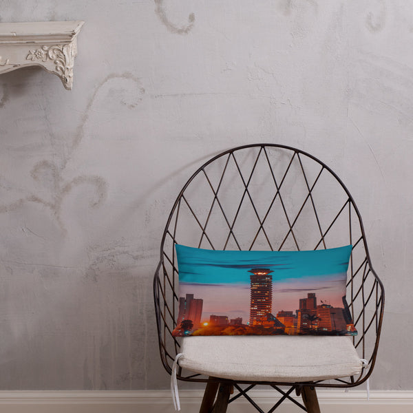 Kenya Premium Throw Pillow - Nairobi City, KICC