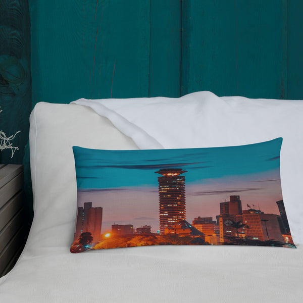 Kenya Premium Throw Pillow - Nairobi City, KICC
