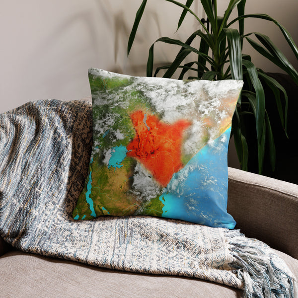 Kenya Throw Pillow - Aerial View of Kenya