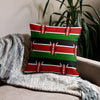 Kenya Premium Throw Pillow - Kenyan Flag Pattern