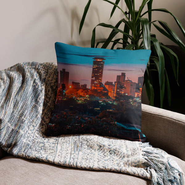 Kenya Premium Throw Pillow - Nairobi City, KICC