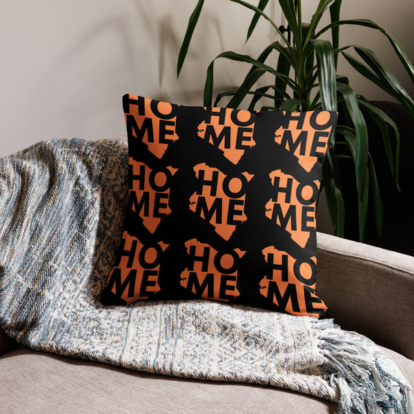 Kenya Premium Throw Pillow - Home, Kenya Orange Map on Black