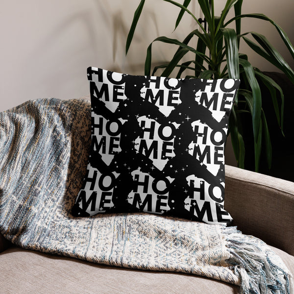 Kenya Premium Throw Pillow - Home, Kenya White Map on black Starry print