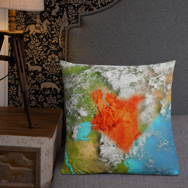 Kenya Throw Pillow - Aerial View of Kenya