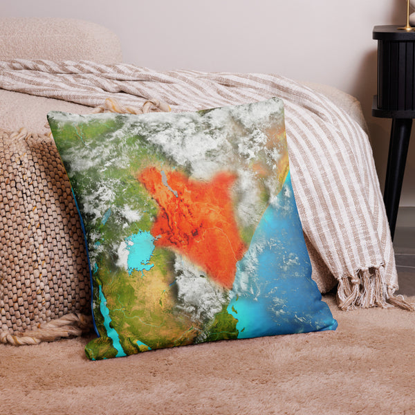 Kenya Throw Pillow - Aerial View of Kenya