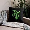Kenya Premium Throw Pillow - Home, Kenya Grass Green Map on Black