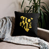 Kenya Premium Throw Pillow - Home, Kenya Yellow Map on Black