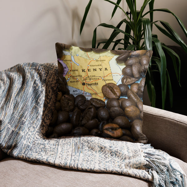 Kenya Coffee Premium Throw Pillow